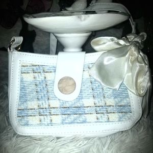 NEW Plaid ribbon chained purse